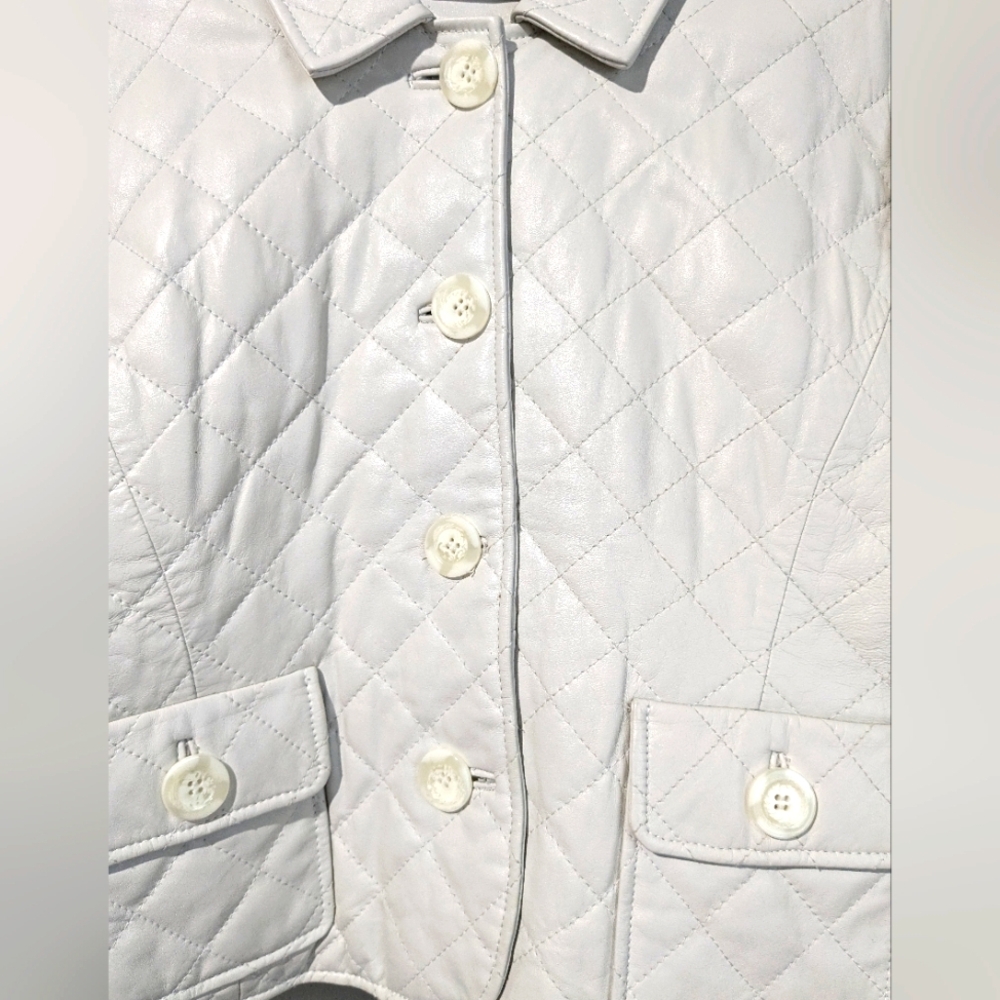 Wilsons Leather White Quilted Jacket - Picture 5 of 16